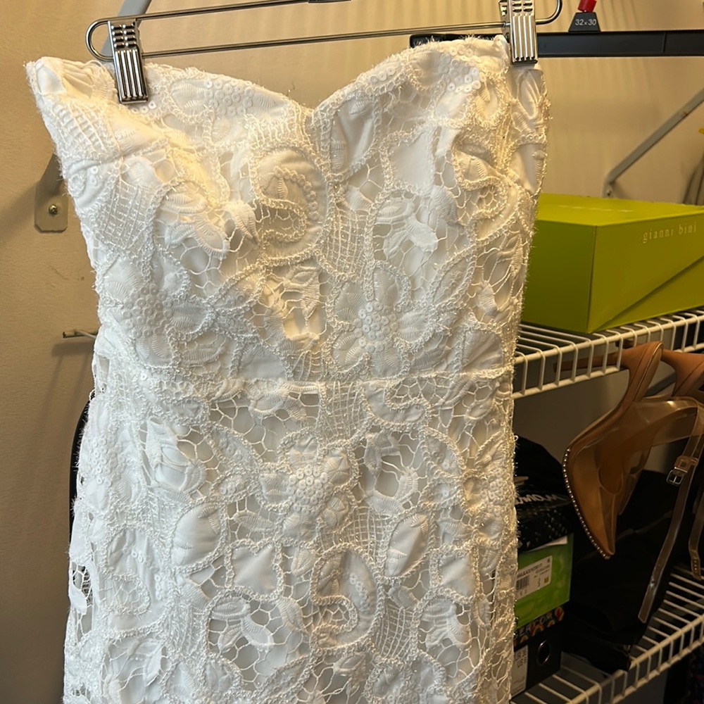 Strapless midi dress